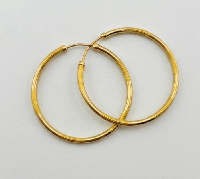 گوشواره زنانه طلا ۱۸ عیار حلقه ای گالری نقشار