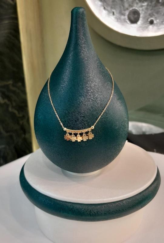 گردنبند زنانه طلا ۱۸ عیار گردنبند لوکس‌کد ۹۹۰ گالری طلای عزیز