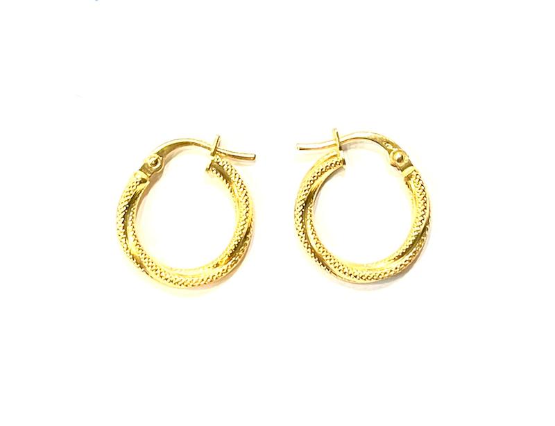 گوشواره زنانه طلا ۱۸ عیار تراش دایره جواهری عسل استرآبادی