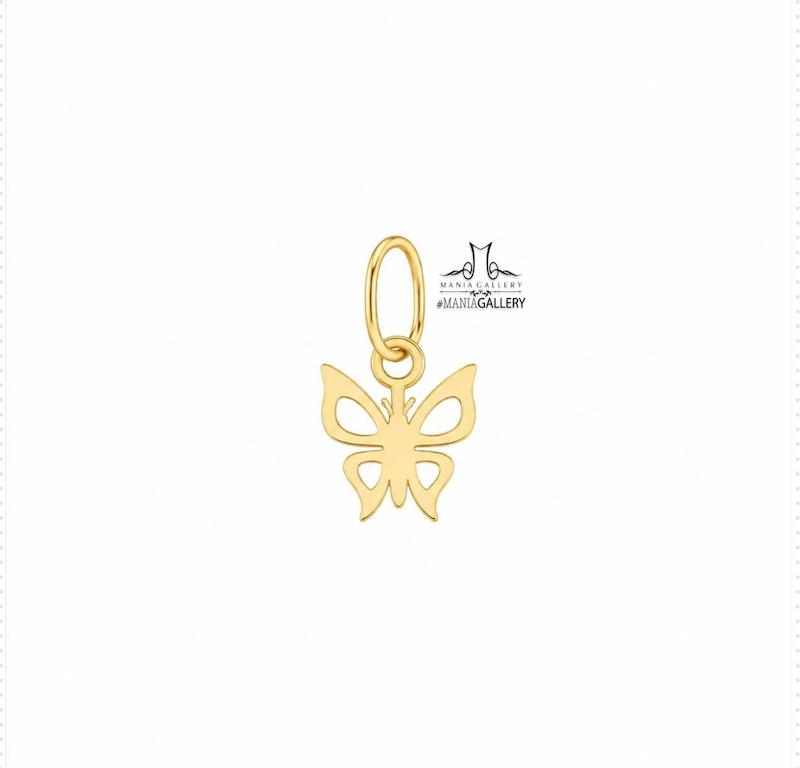 آویز زنانه طلا ۱۸ عیار پروانه گالری مانيا