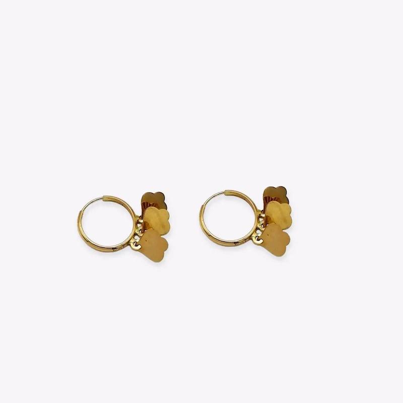گوشواره زنانه طلا ۱۸ عیار حلقه ای گل لی لی گلد