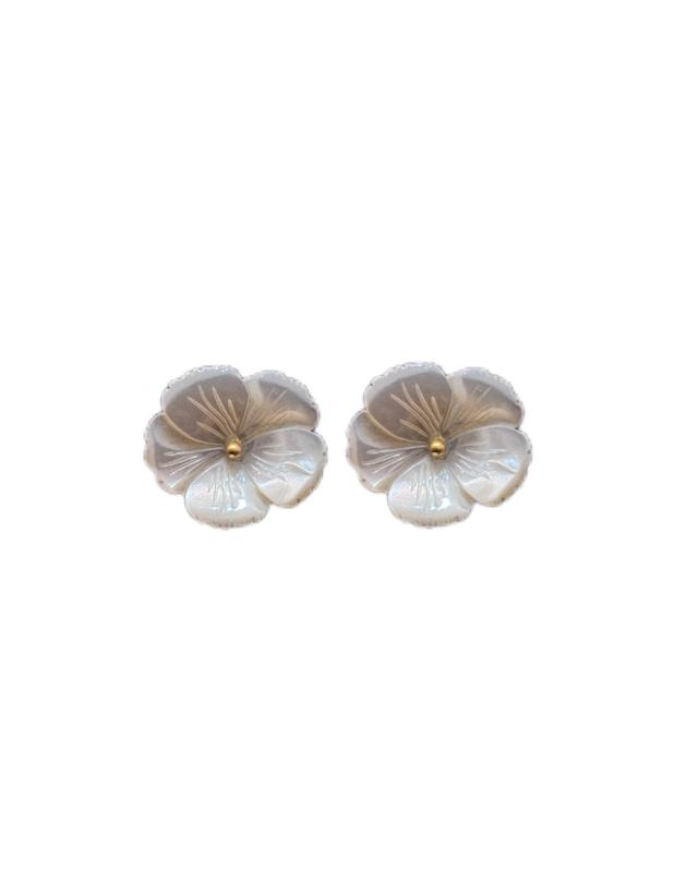 گوشواره زنانه طلا ۱۸ عیار صدف۶۴۰۵ گالری طلای شفیع