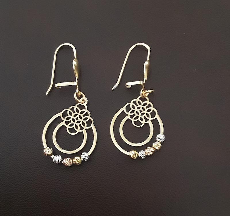 گوشواره طلا ۱۸ عیار مدل گوی دایره دلفین گلد گالری