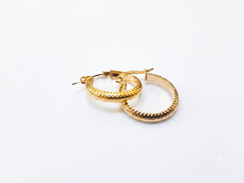 گوشواره زنانه طلا ۱۸ عیار حلقه تراش گالری نقشار