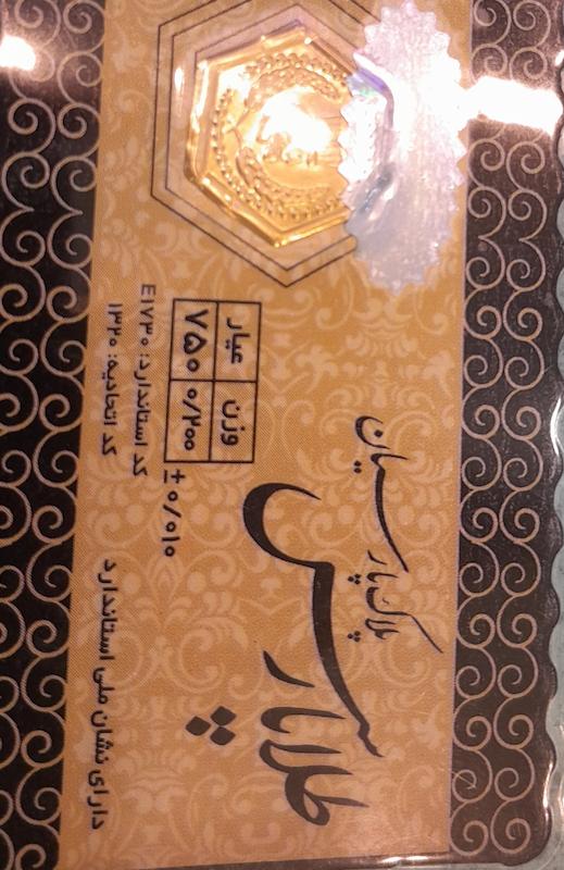آویز زنانه طلا ۱۸ عیار سکه پارسیان ۲۰۰ سوتی گالری طلای عزیز