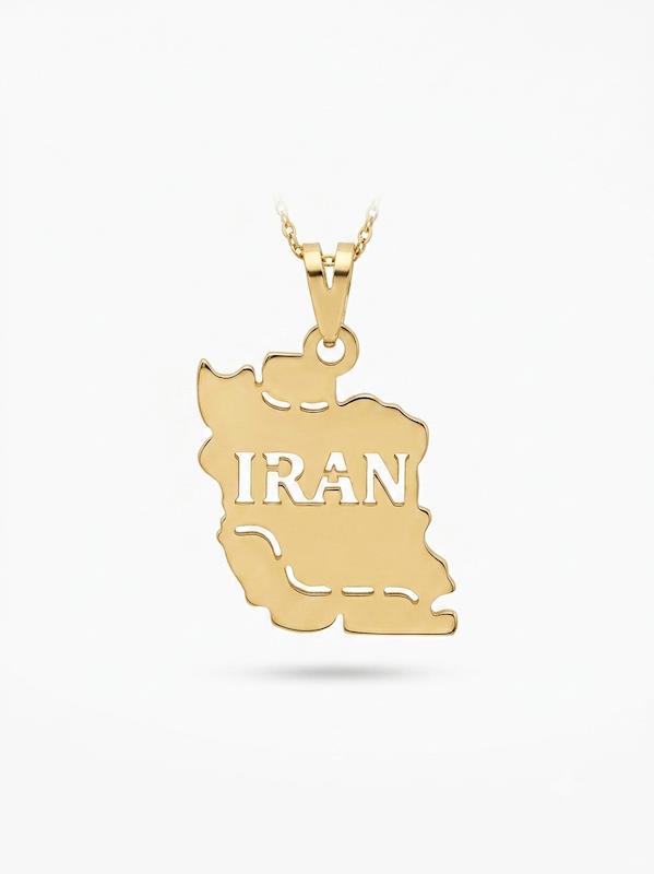 آویز زنانه طلا ۱۸ عیار پلاک ایران گالری کاژه گلد