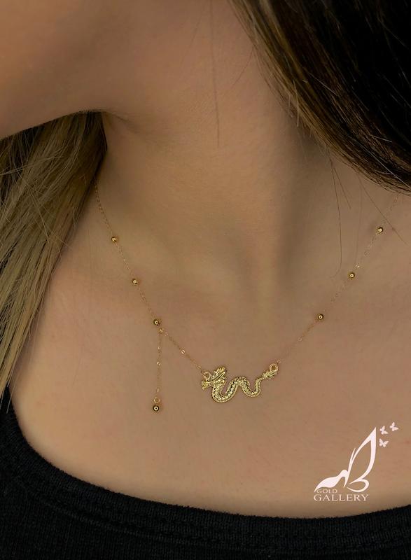 گردنبند زنانه طلا ۱۸ عیار گردنبند لوکس دراگون 😍 گالری الهه گلد