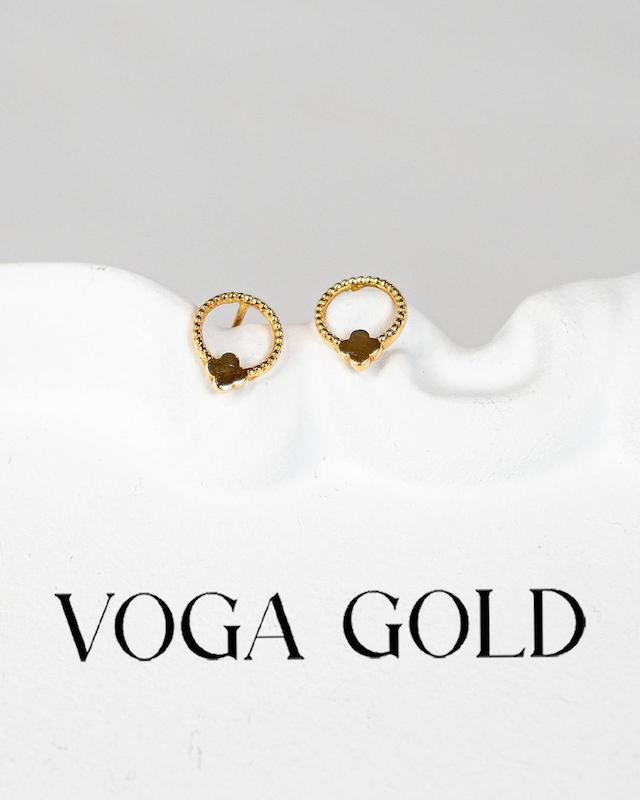 گوشواره زنانه طلا ۱۸ عیار ونکلیف (پشت گوشواره پلاستیکی) VoGa GOLD