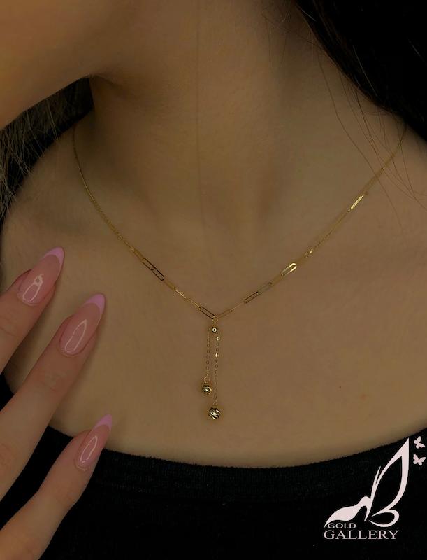 گردنبند زنانه طلا ۱۸ عیار گردنبند شرابه ای ترک گالری الهه گلد