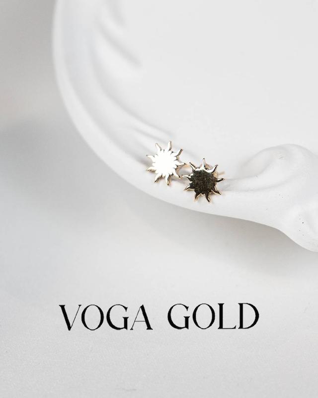 گوشواره زنانه طلا ۱۸ عیار خورشید (پشت گوشواره پلاستیکی) VoGa GOLD