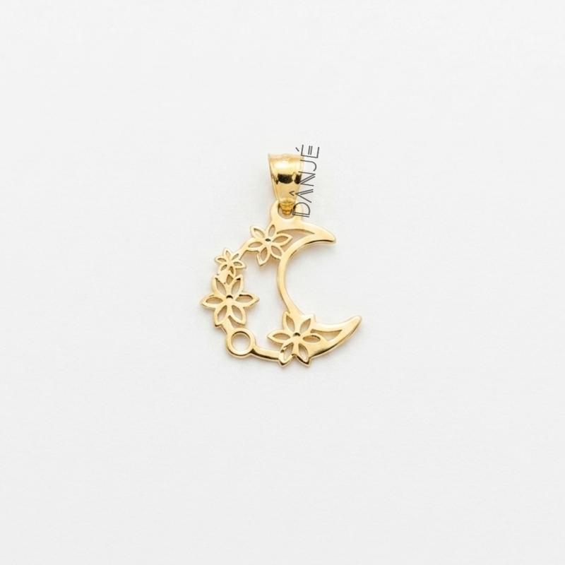آویز زنانه طلا ۱۸ عیار پلاک گردنی لونا گالری طلای دانژه