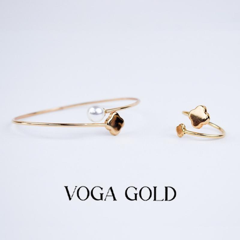 بنگل زنانه طلا ۱۸ عیار ونکلیف مروارید (وزن مروارید کسر شده است.) VoGa GOLD