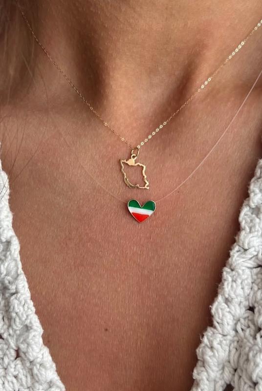 آویز زنانه طلا ۱۸ عیار آویز نقشه ی ایران Shingoldin