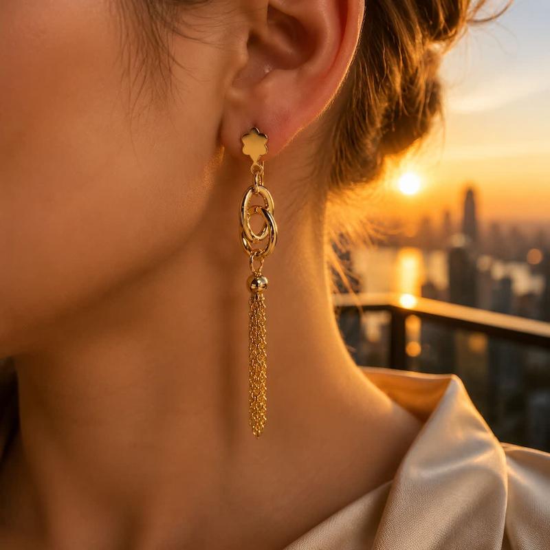 گوشواره زنانه طلا ۱۸ عیار گوشواره درسا گالری طلای حسینی کیا