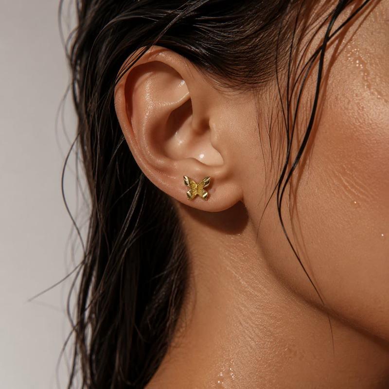 گوشواره زنانه طلا ۱۸ عیار گوشواره پروانه گالری طلای حسینی کیا