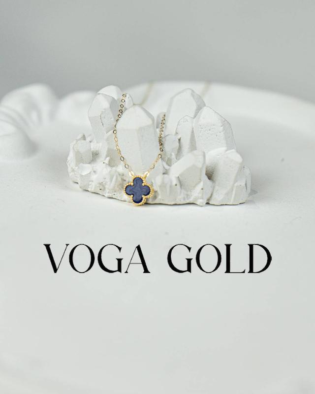 گردنبند زنانه طلا ۱۸ عیار ونکلیف سنگ سورمه ای VoGa GOLD