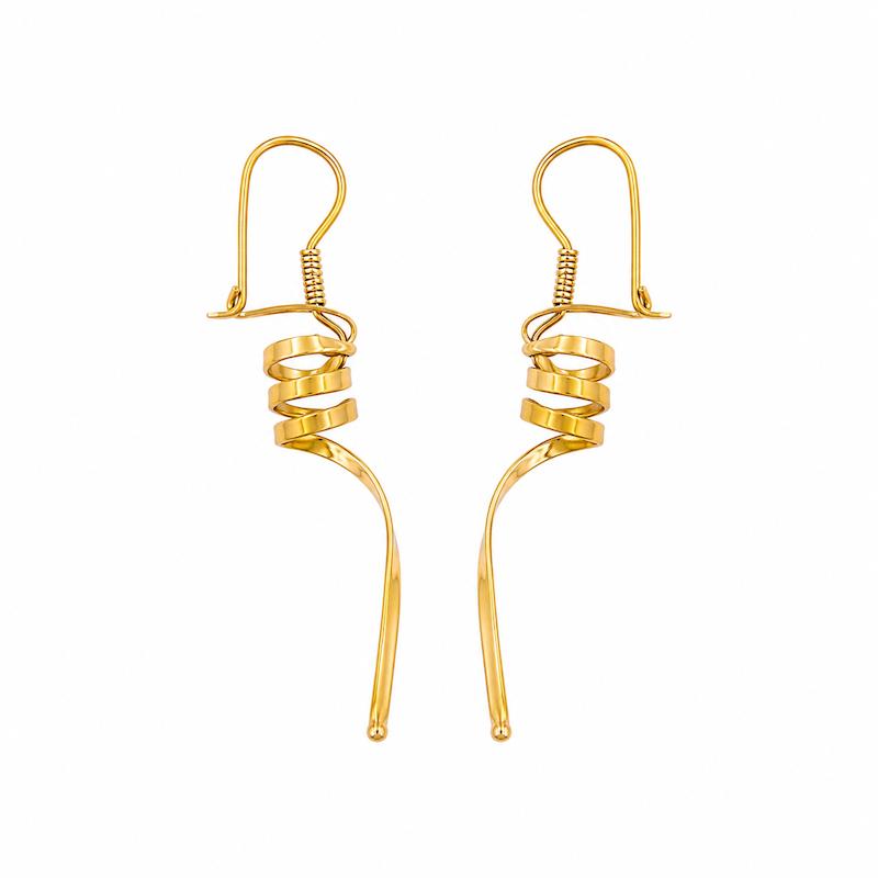 گوشواره زنانه طلا ۱۸ عیار کرلی گالری مینو گلد