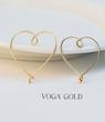 گوشواره زنانه طلا ۱۸ عیار قلب مفتولی نامتقارن VoGa GOLD