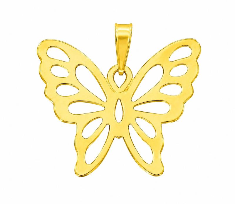 آویز زنانه طلا ۱۸ عیار پلاک طلا 18 عیار اپال گلد مدل پروانه042 اپال گلدگالری