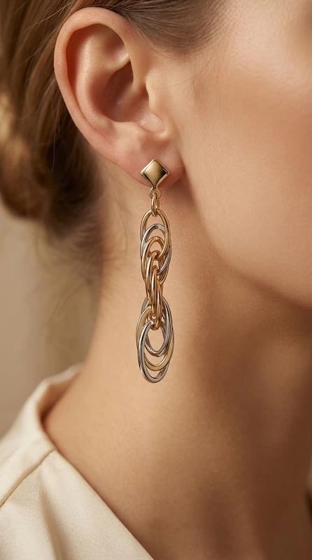 گوشواره زنانه طلا ۱۸ عیار گوشواره درسا گالری طلای حسینی کیا