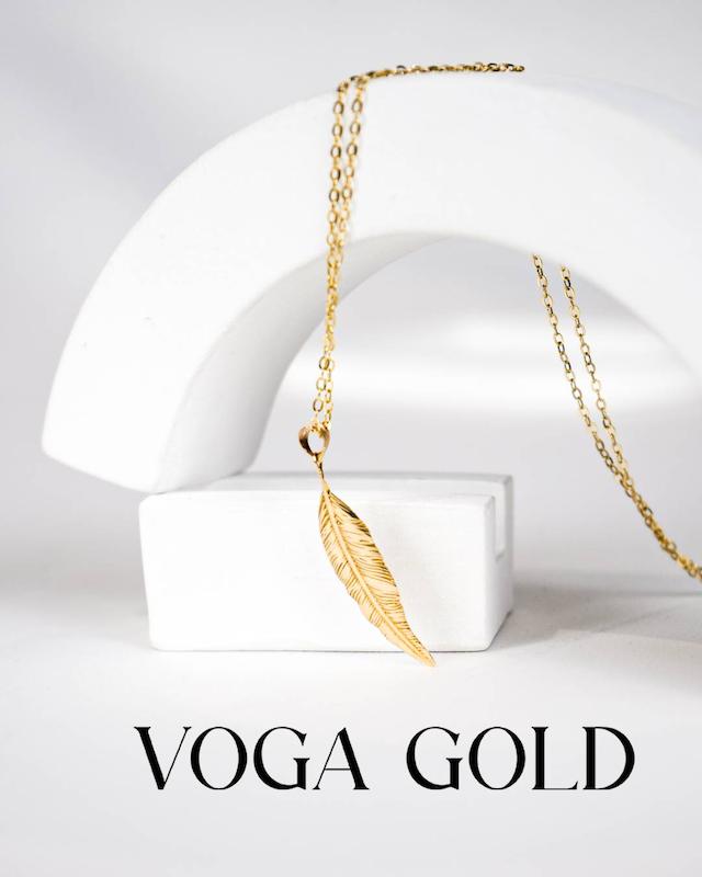 آویز زنانه طلا ۱۸ عیار پر با تمامی جزئیات یک پر واقعی (بدون زنجیر) VoGa GOLD