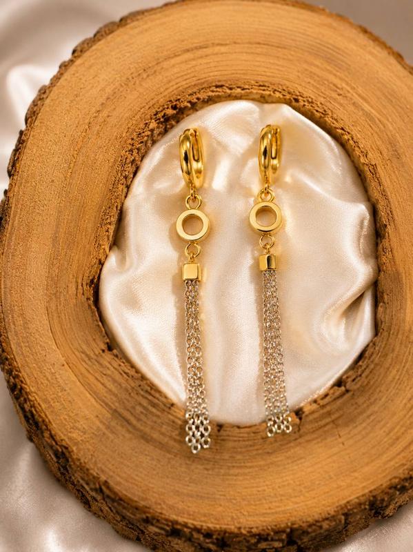 گوشواره زنانه طلا ۱۸ عیار گوشواره شالی گالری فرح بخش