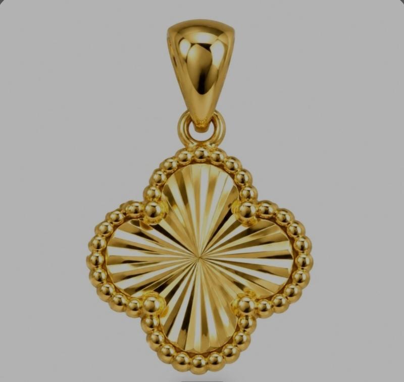 آویز زنانه طلا ۱۸ عیار پلاک ونکلیف تراش گالری کاژه گلد