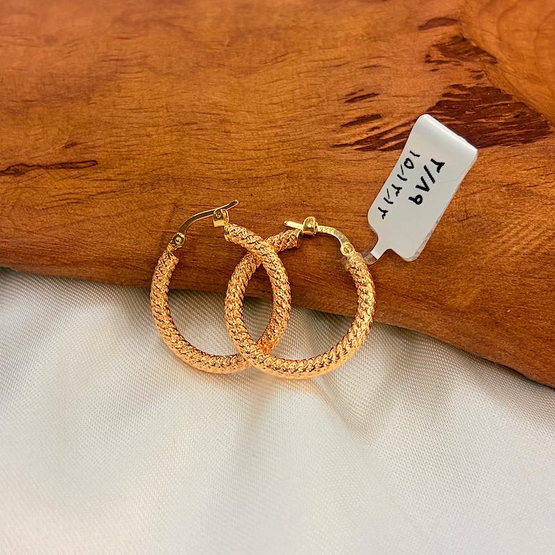 گوشواره طلا ۱۸ عیار گوشواره حلقه ای گالری طلای رز