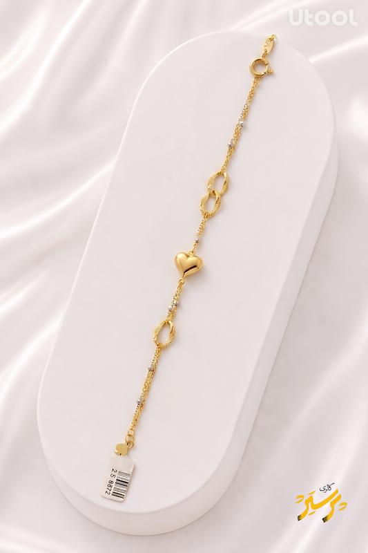 دستبند زنانه طلا ۱۸ عیار لاو گالری طلای پرستیژ