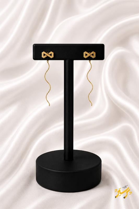 گوشواره زنانه طلا ۱۸ عیار کرلی گالری طلای پرستیژ