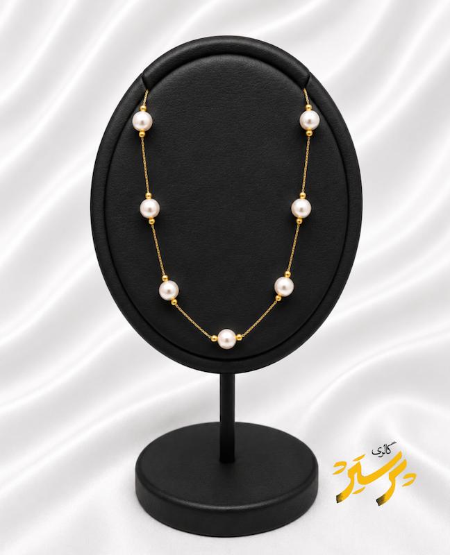 گردنبند زنانه طلا ۱۸ عیار مروارید گالری طلای پرستیژ