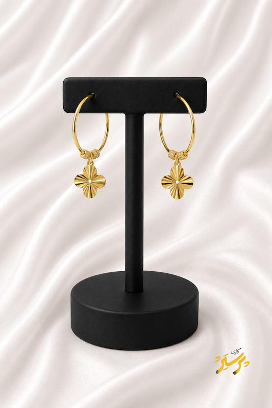 گوشواره زنانه طلا ۱۸ عیار ونکلیف گالری طلای پرستیژ