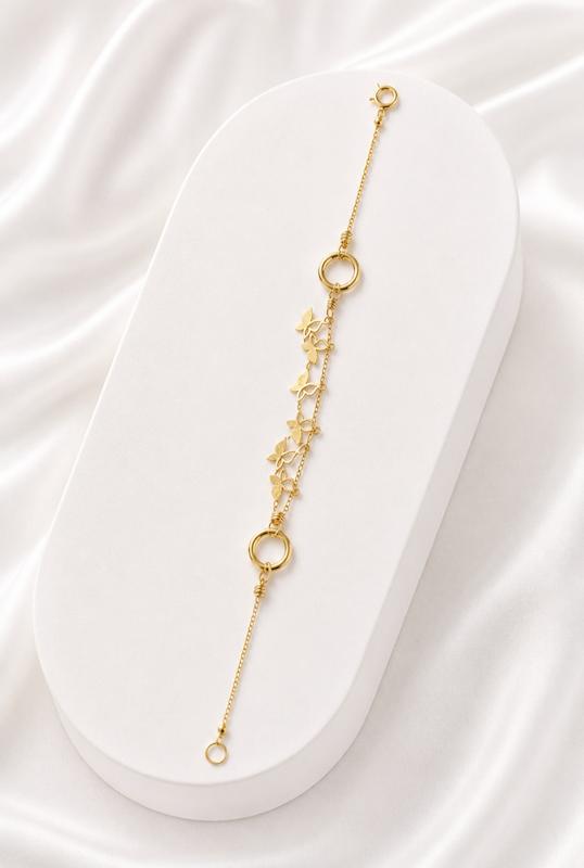 دستبند زنانه طلا ۱۸ عیار پروانه ای گالری طلای پرستیژ