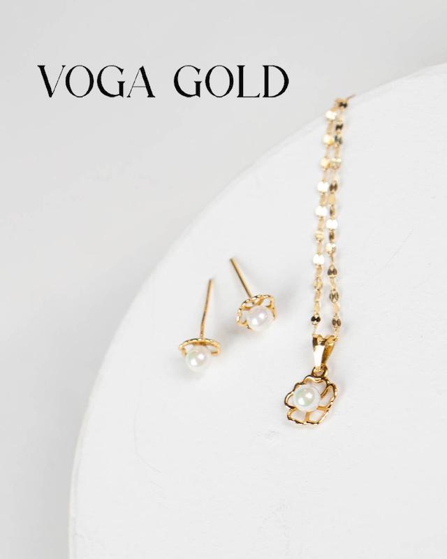 زنانه نیم ست طلا ۱۸ عیار آویز و گوشواره مرواریدی (بدون زنجیر و وزن مروارید کسر شده است.) VoGa GOLD