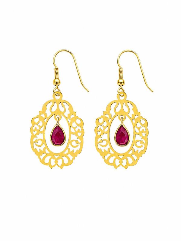 گوشواره زنانه طلا ۱۸ عیار اسلیمی۶۴٠٠ گالری طلای شفیع