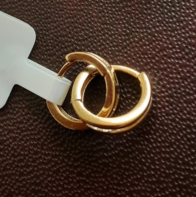 گوشواره بچگانه طلا ۱۸ عیار مدل مینیمال قطر یک سانتیمتر دلفین گلد گالری