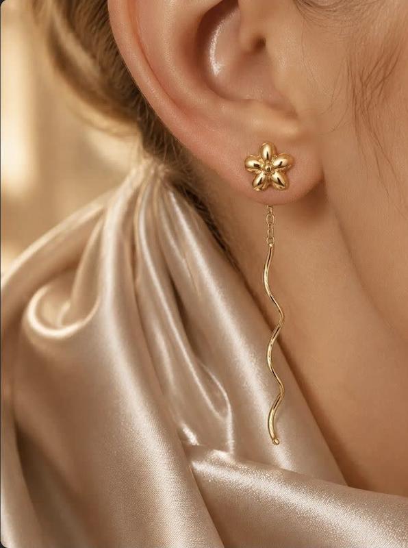 گوشواره زنانه طلا ۱۸ عیار گوشواره کرلی گالری طلای حسینی کیا