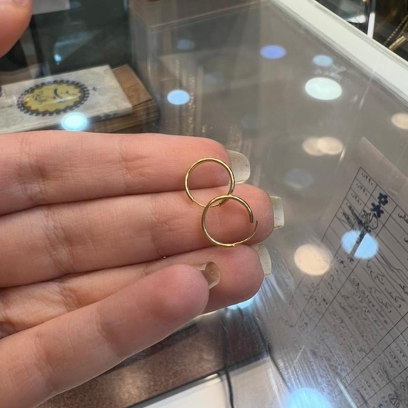 گوشواره زنانه طلا ۱۸ عیار حلقه‌ای گالری طلای ایرانه