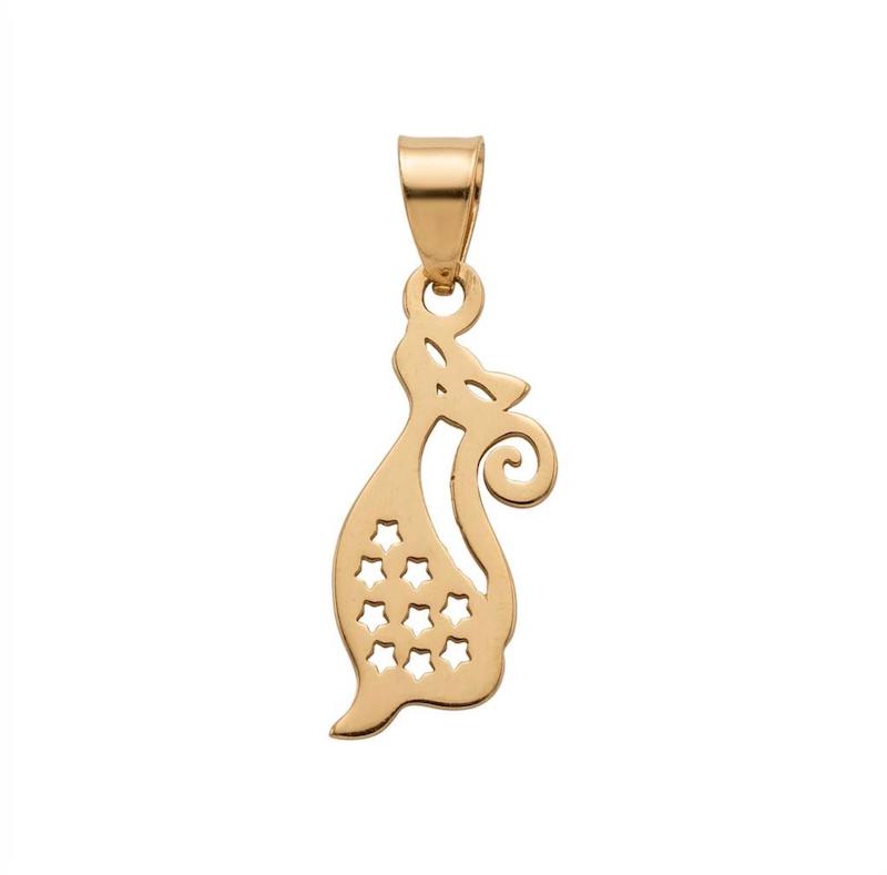 آویز بچگانه طلا ۱۸ عیار گربه دلوین