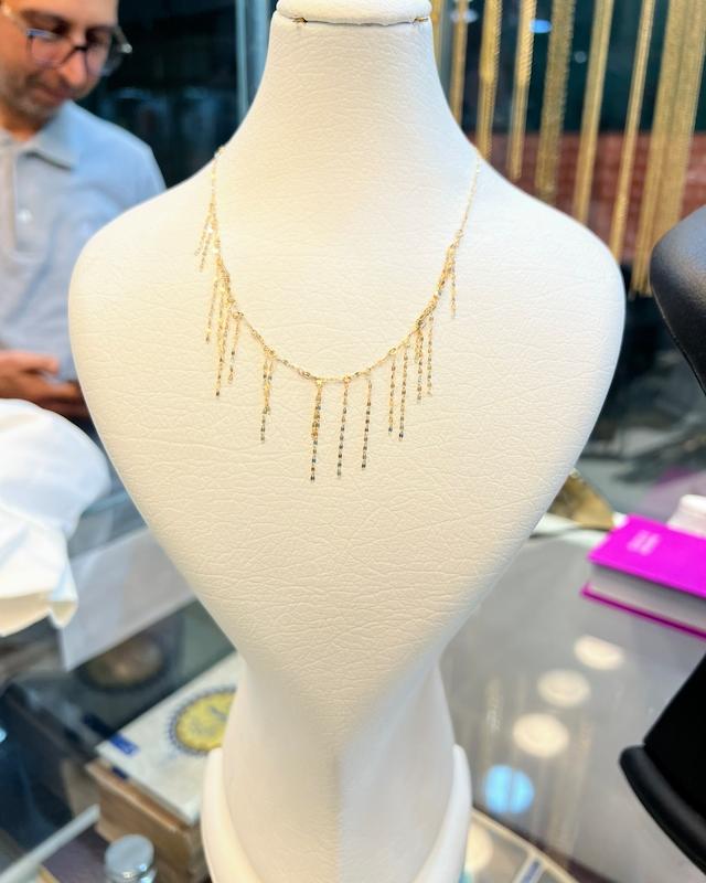 گردنبند زنانه طلا ۱۸ عیار شرابه‌ای گالری طلای ایرانه