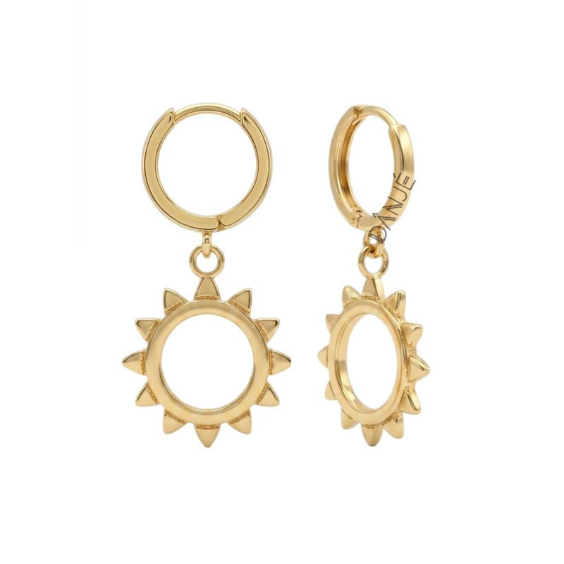 گوشواره زنانه طلا ۱۸ عیار گوشواره روکوی خورشید گالری طلای دانژه