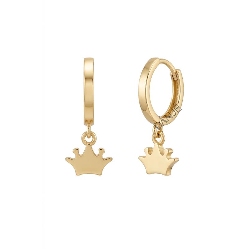 گوشواره زنانه طلا ۱۸ عیار گوشواره روکوی تاج گالری طلای دانژه