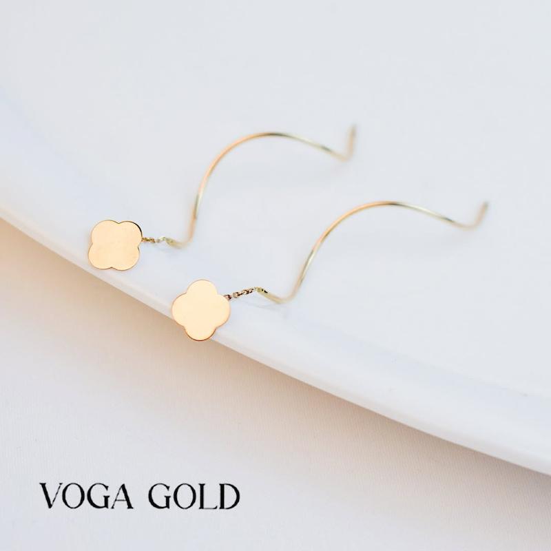 گوشواره زنانه طلا ۱۸ عیار کرلی ونکلیف VoGa GOLD