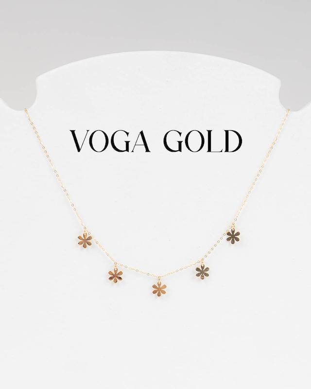 گردنبند زنانه طلا ۱۸ عیار پنج گل VoGa GOLD