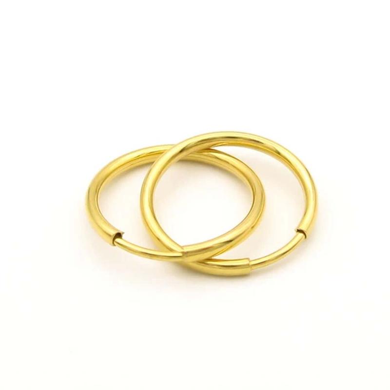 گوشواره زنانه طلا ۱۸ عیار حلقه ای سایز متوسط کد D007 لیدا گالری