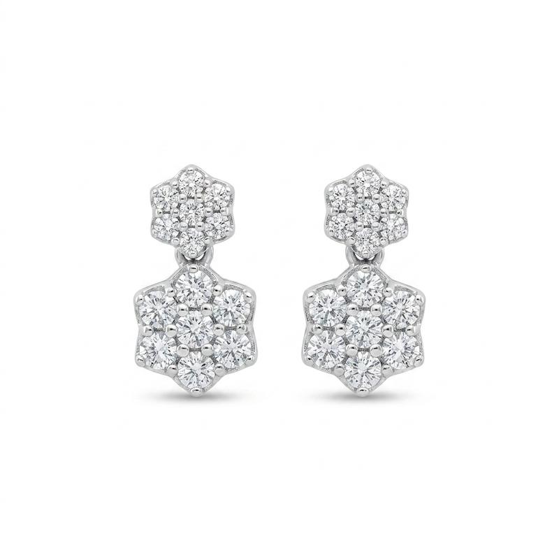 گوشواره طلا ۱۸ عیار گوشواره فلاور (وزن سنگ کسر شده) گالری سها