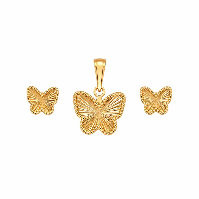 بچگانه نیم ست طلا ۱۸ عیار پروانه۴۷۲۷ گالری طلای شفیع