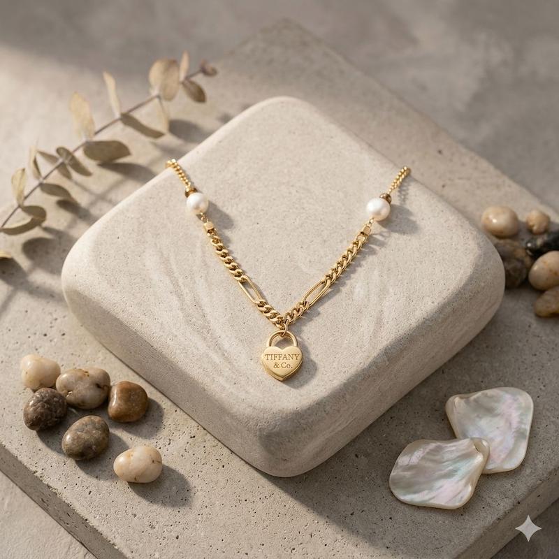 گردنبند زنانه طلا ۱۸ عیار گردنی تیفانی گالری انارکی