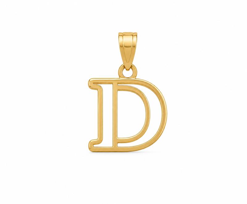 آویز طلا ۱۸ عیار آویز حرف D لیزری گالری بابل طلا