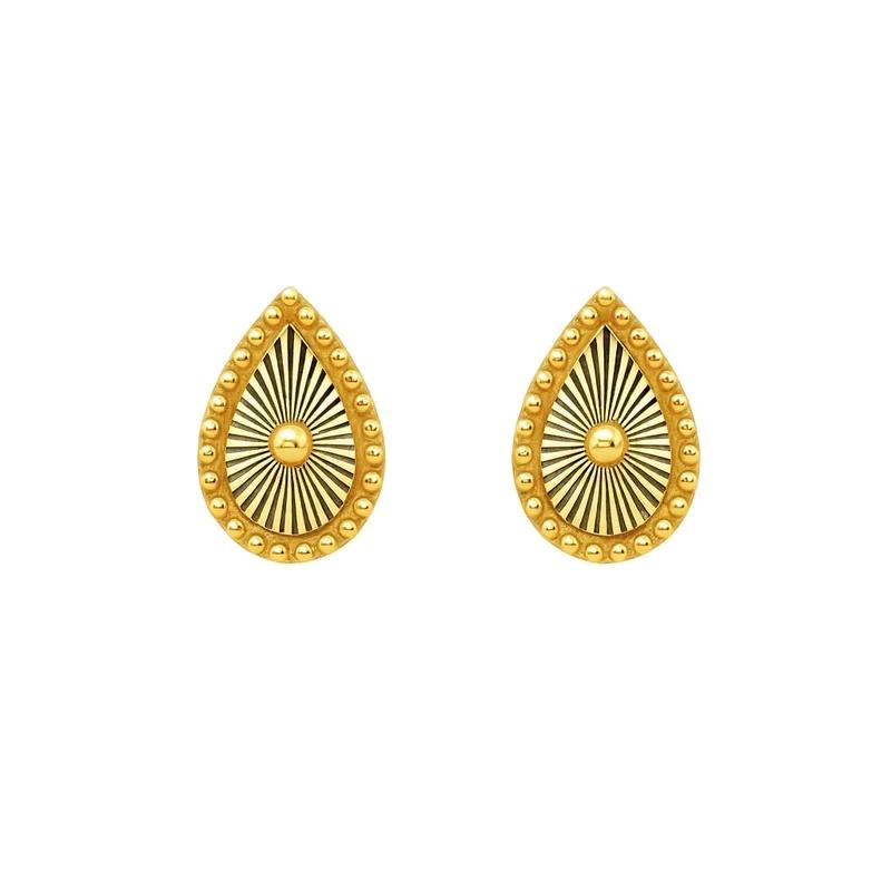گوشواره طلا ۱۸ عیار میخی مدل ونکلیف قطره کد E-500001 نفیسا گلد